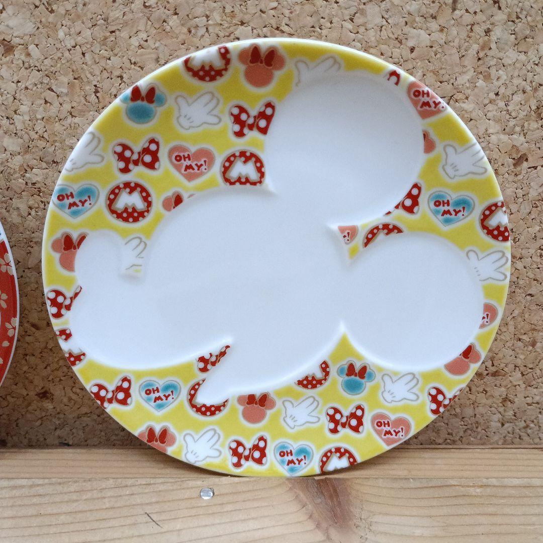 九谷焼　ディズニー　ミッキー　シルエット　皿　5枚セット