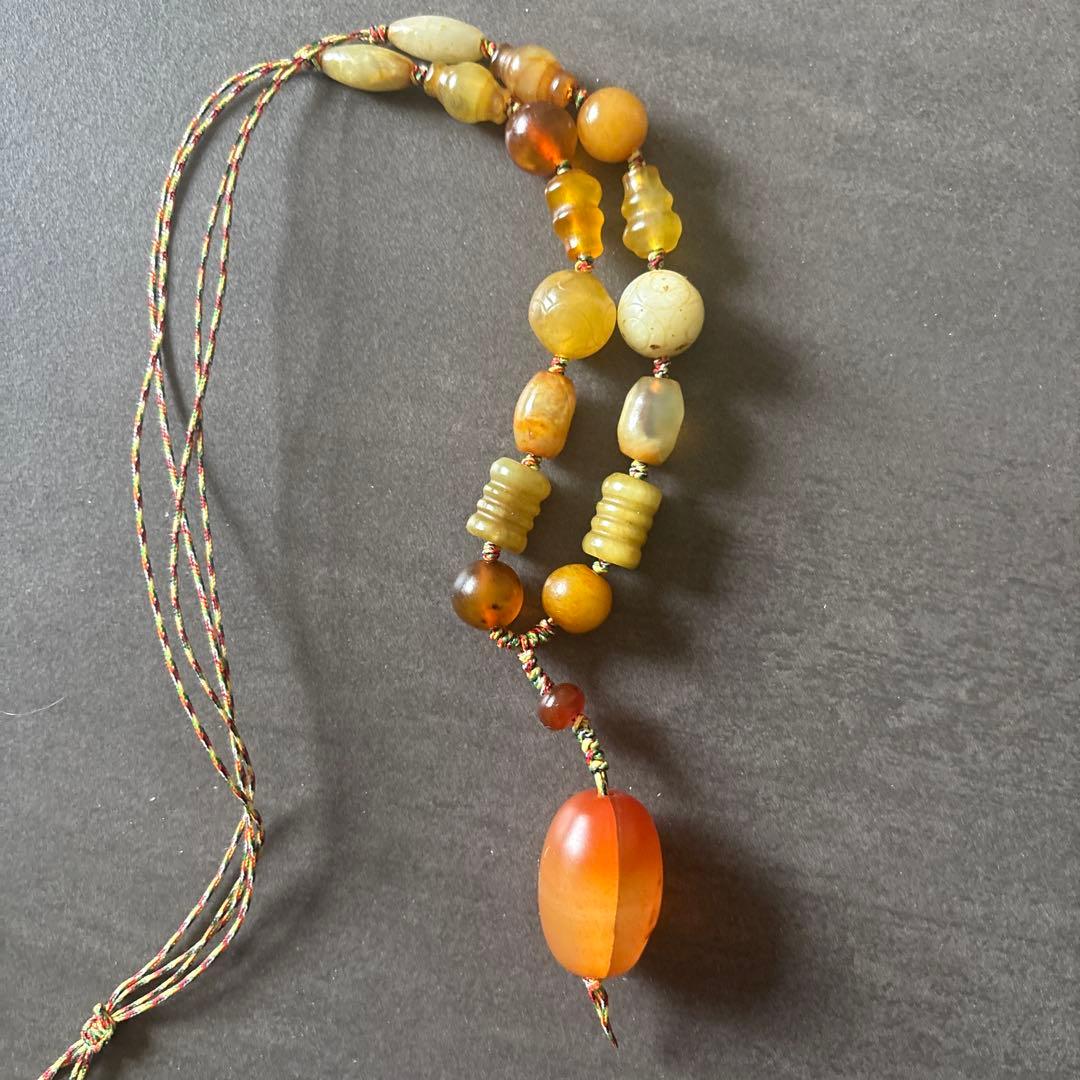 老瑪瑙（オールドアゲート）ネックレス｜手編み紐仕立て