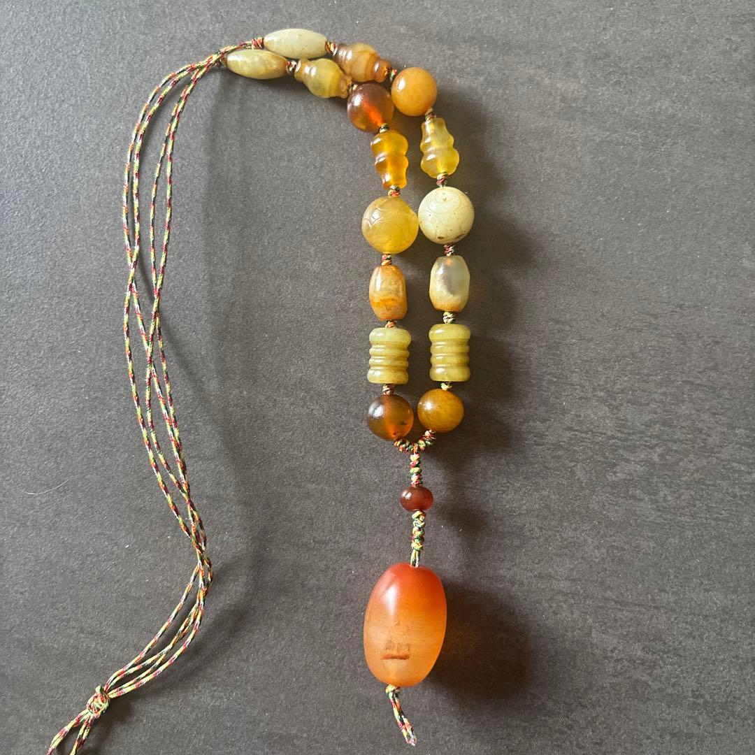 老瑪瑙（オールドアゲート）ネックレス｜手編み紐仕立て