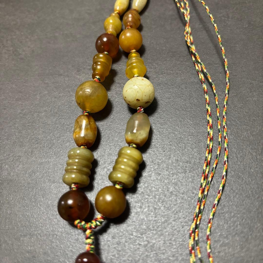 老瑪瑙（オールドアゲート）ネックレス｜手編み紐仕立て