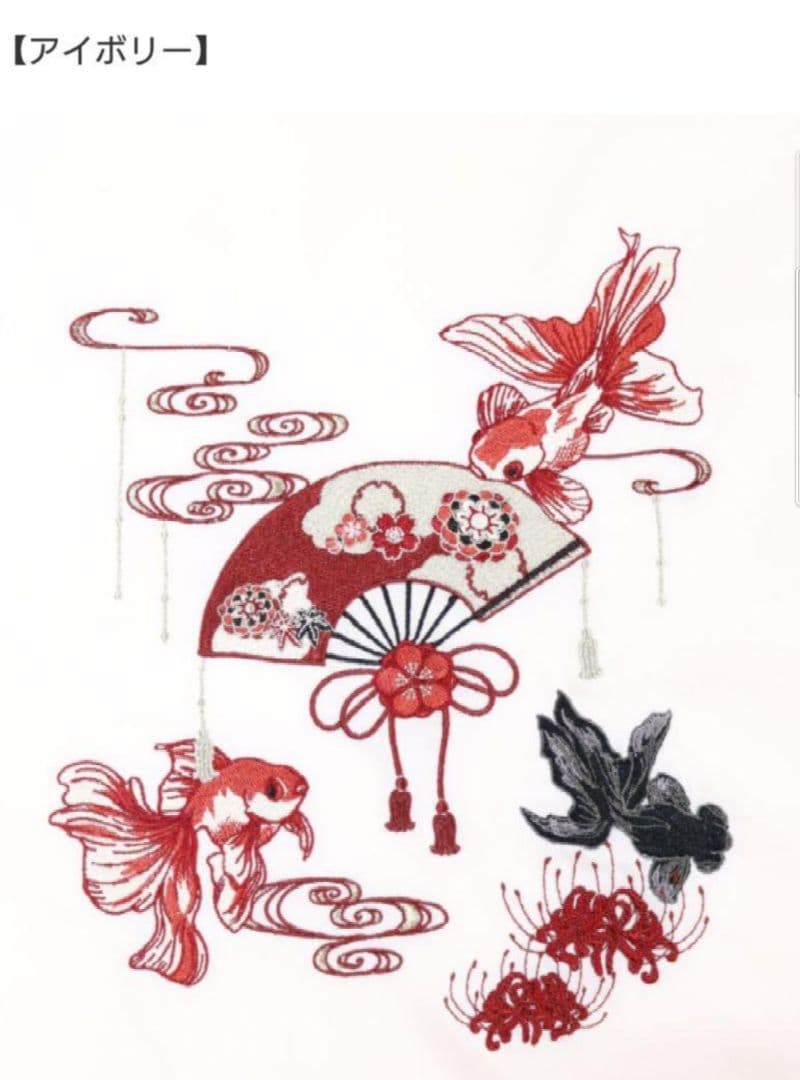 アマベル、びいどろ金魚と曼珠沙華和風スカート＆ブラウス