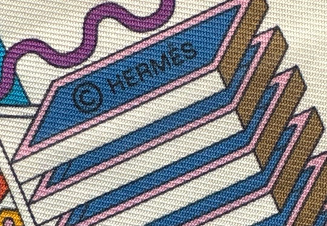 エルメス　ツイリー　メゾンデカレ　ブルー　ピンク　スカーフ