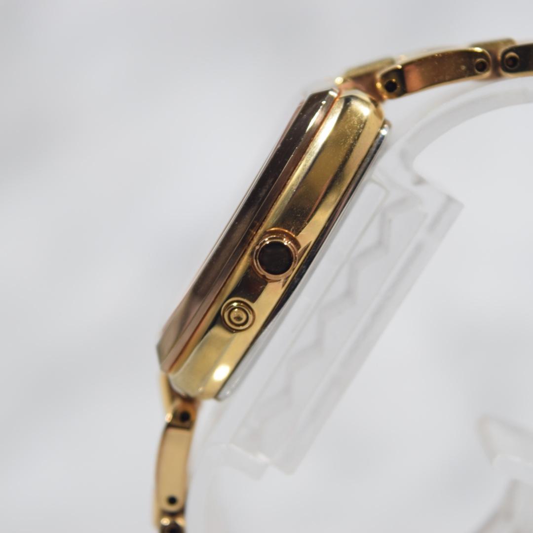 美品 SEIKO セイコー ルキア 電波ソーラー レディース黒金 ダイヤ付き