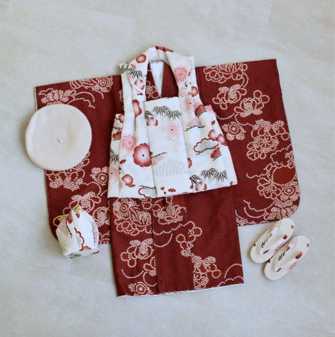 新品同様✨超美品✨七五三 3歳 女の子 着物　被布セット【ひよこ商店】
