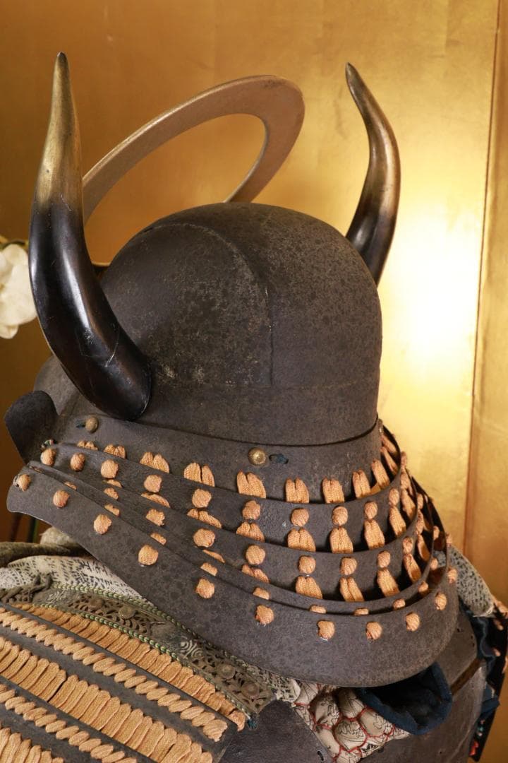 BE833　時代武具　日輪前立　鎧　甲冑一式　兜　五曜紋　鎧櫃