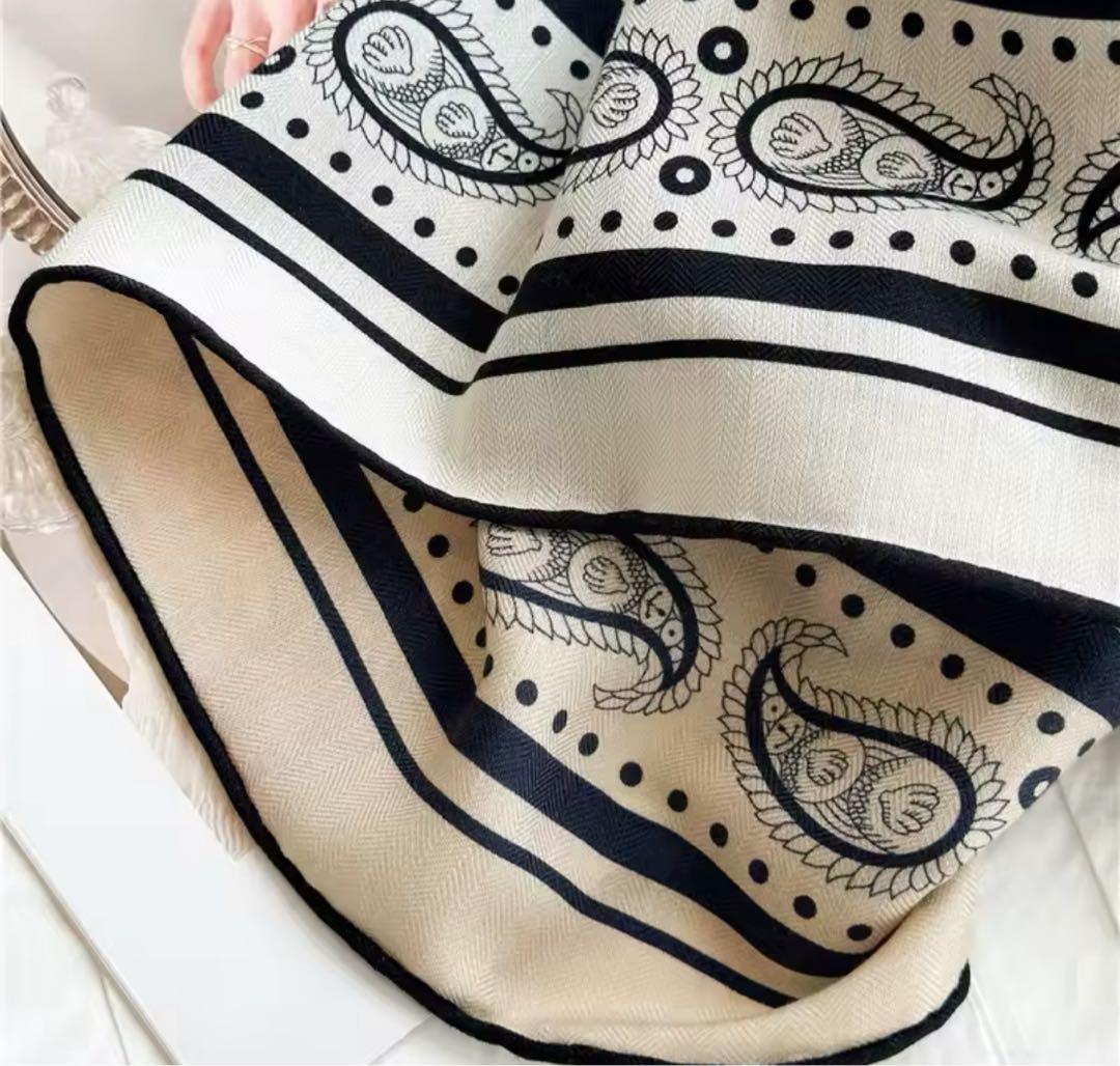 新品　カシミヤ　シルク　大判ストール　リバーシブル