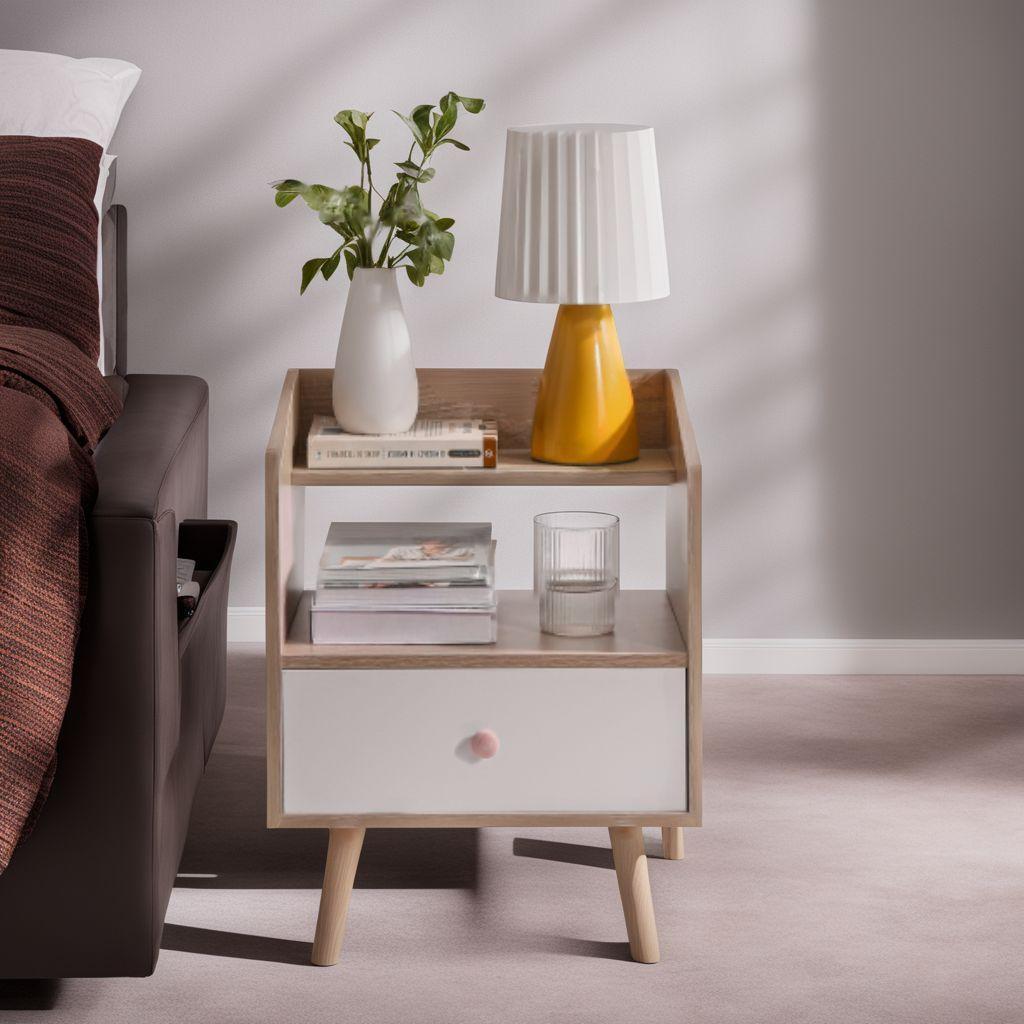 多機能 引出し ナイト ベッド周り収納 サイドテーブル 北欧