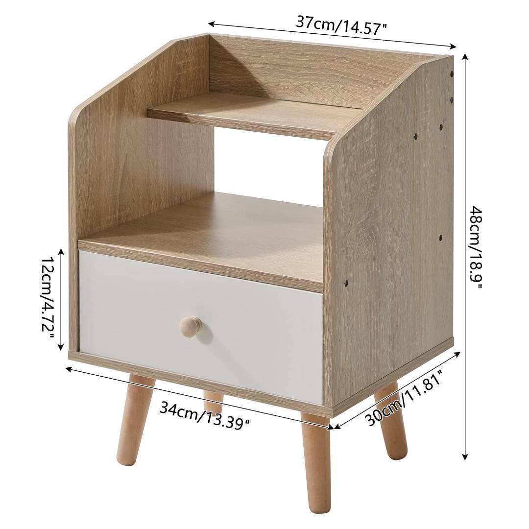多機能 引出し ナイト ベッド周り収納 サイドテーブル 北欧