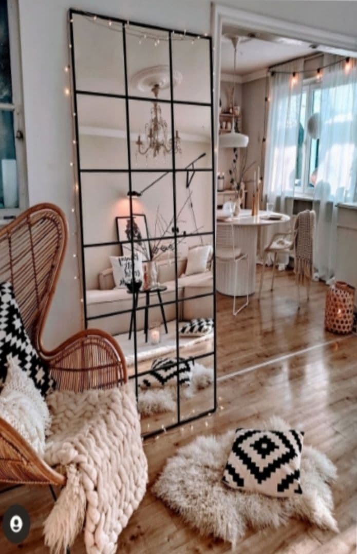 姿見　大型　格子ミラー　格子鏡　9枚