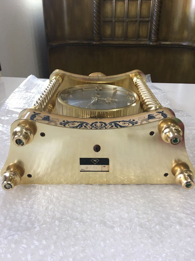 [希少] 日本美術時計　Nマーク ゼンマイ式　30DAY 置時計