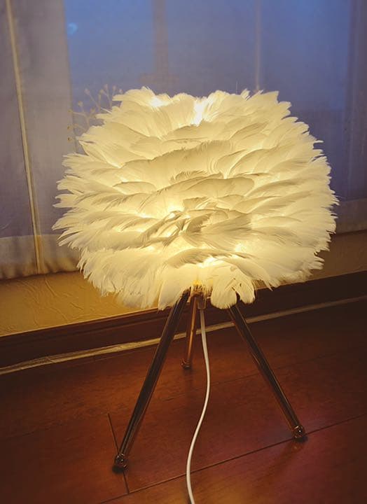 (LED電球おまけ)　ガチョウ羽　北欧風　スタンドランプ