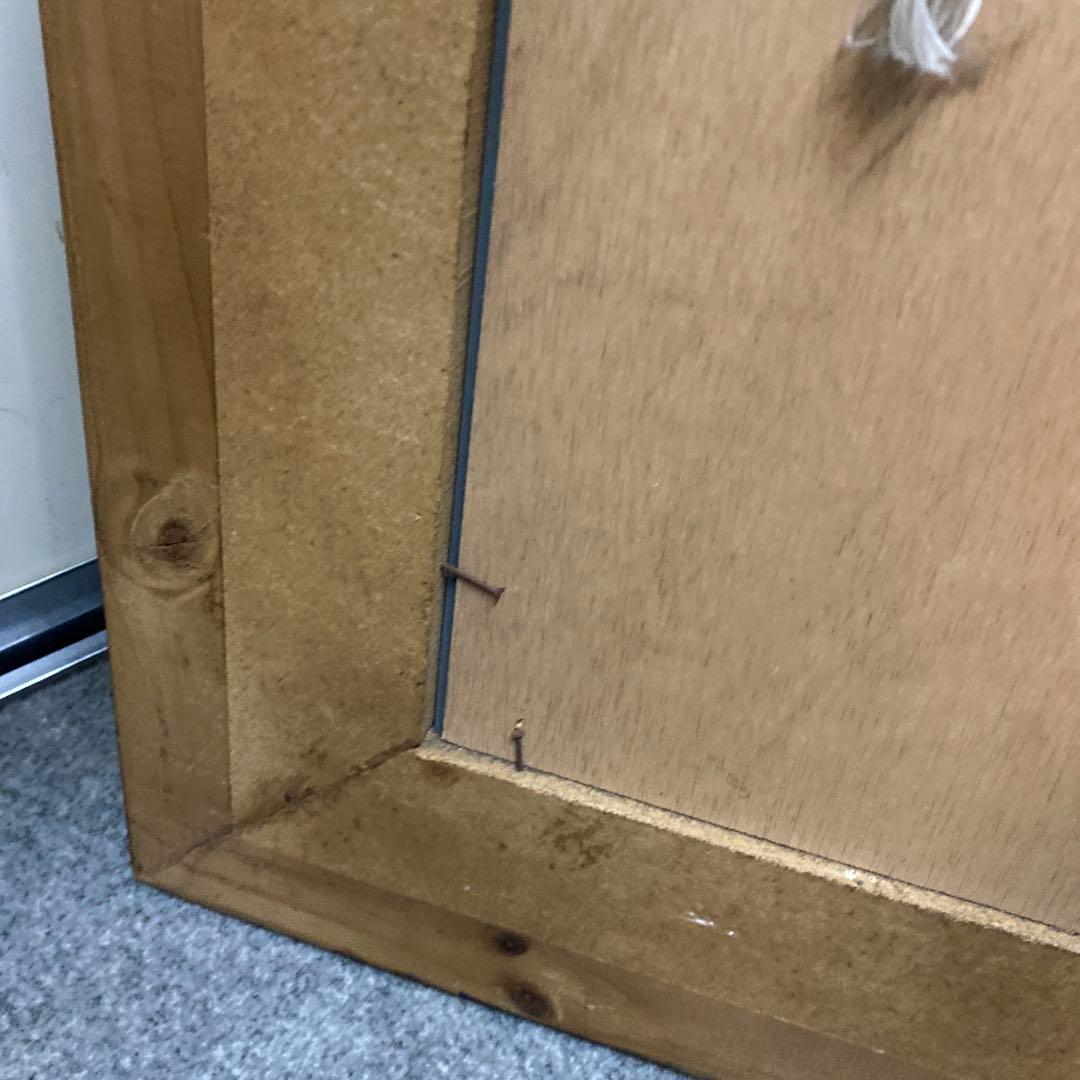 N スペイン製　アンティーク　壁掛けミラー　鏡　タイル張り　送料込み