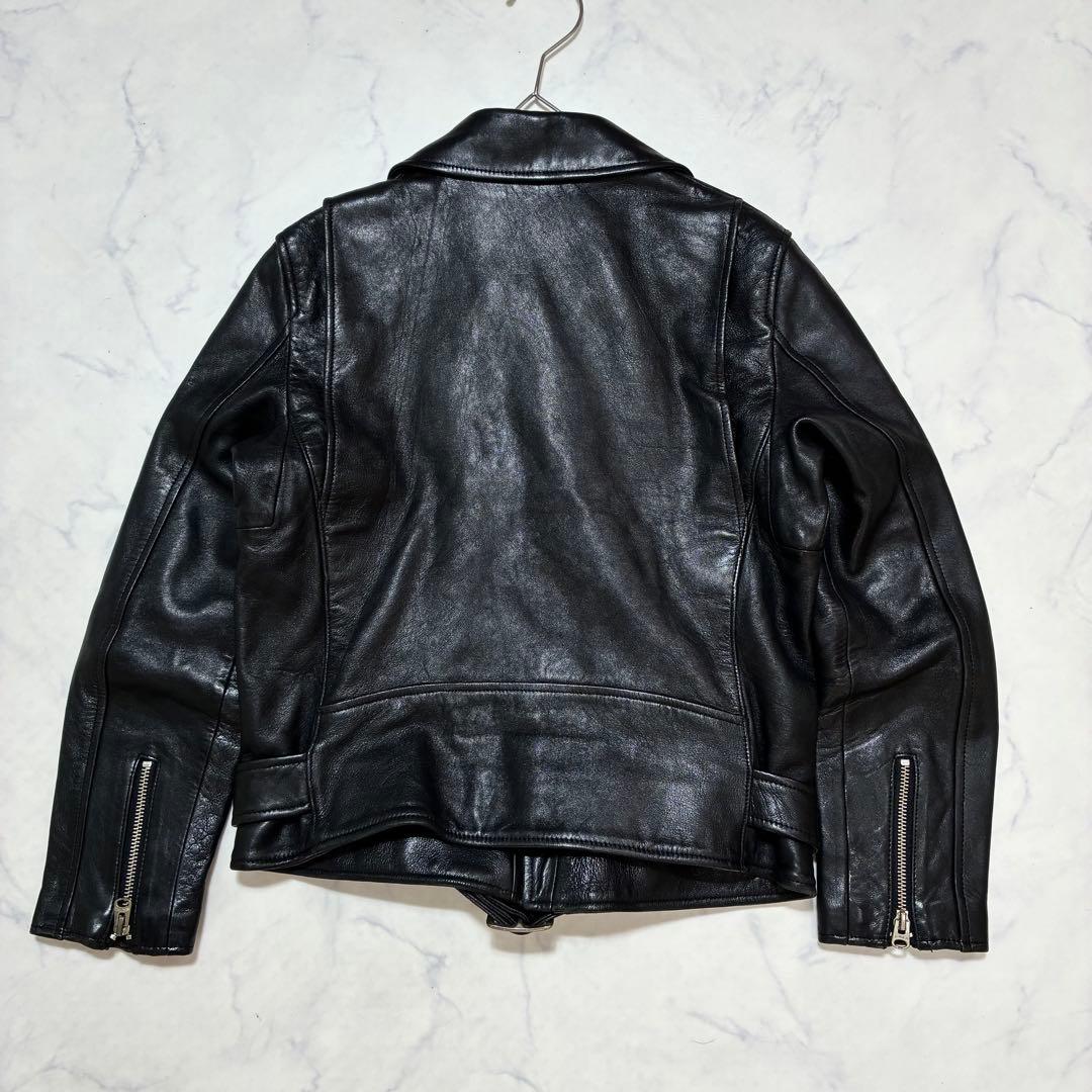 美品✨ビューティフルピープル　ダブルライダース ラムレザー 羊革 160 黒