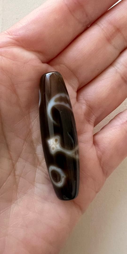 超希少！ 製造終了！ 二眼ニ龍 ツチノコ天珠 土龍 天珠 約4センチ 未使用