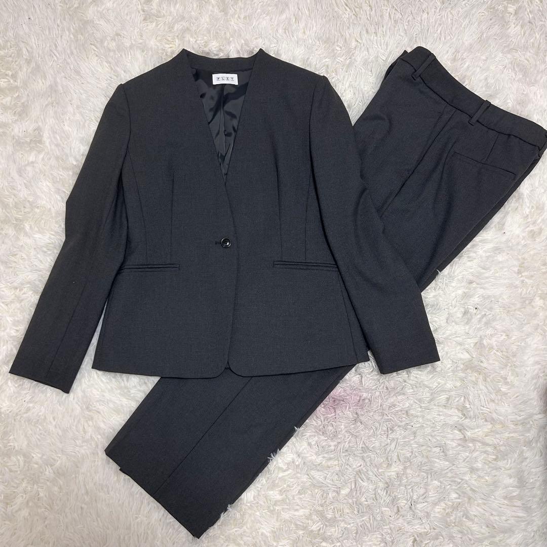 PLST セットアップ ウォッシャブル ノーカラージャケット 上L下M