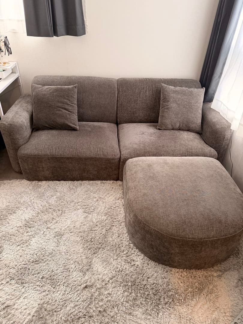 【ぽこページ】定価20万円 ソファ＋オットマンセット｜