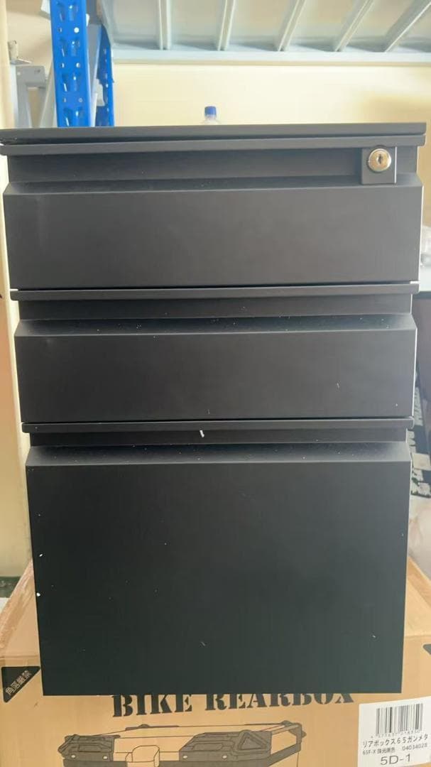 中古オフィスワゴン幅40 鍵付き 完成品 3段 キャスター付き ブラック