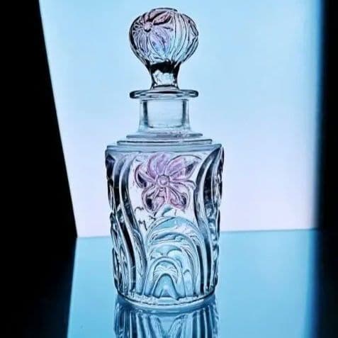 輝くオールドサンルイ 金彩すみれの香水瓶#63パープル 特大【20世紀初頭】