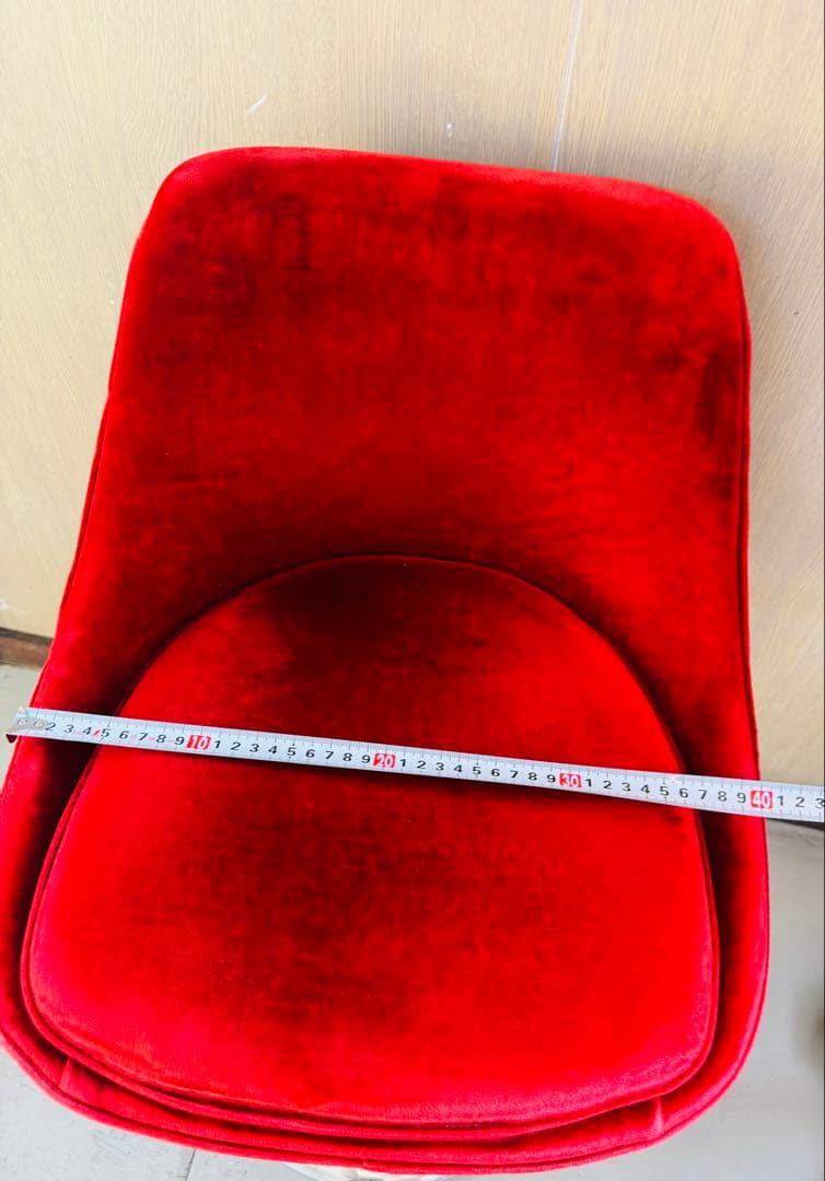 赤ベルベット カウンターチェア 2脚セット おしゃれ 固定式