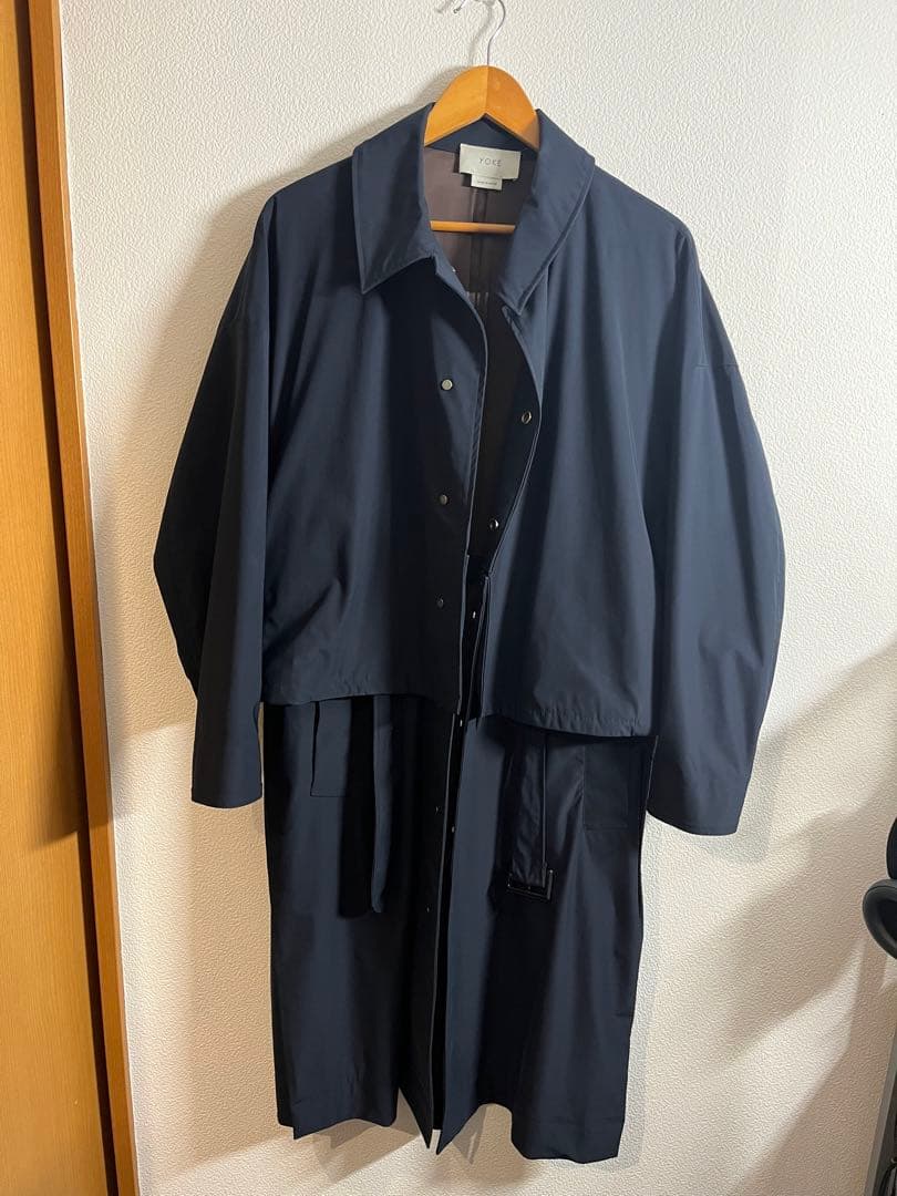ジャケット・アウター YOKE 3WAY BAL COLLAR COAT dark blue