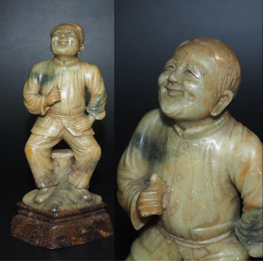 送料無料　1980年代　寿山石彫刻　鄧小平像　珍品