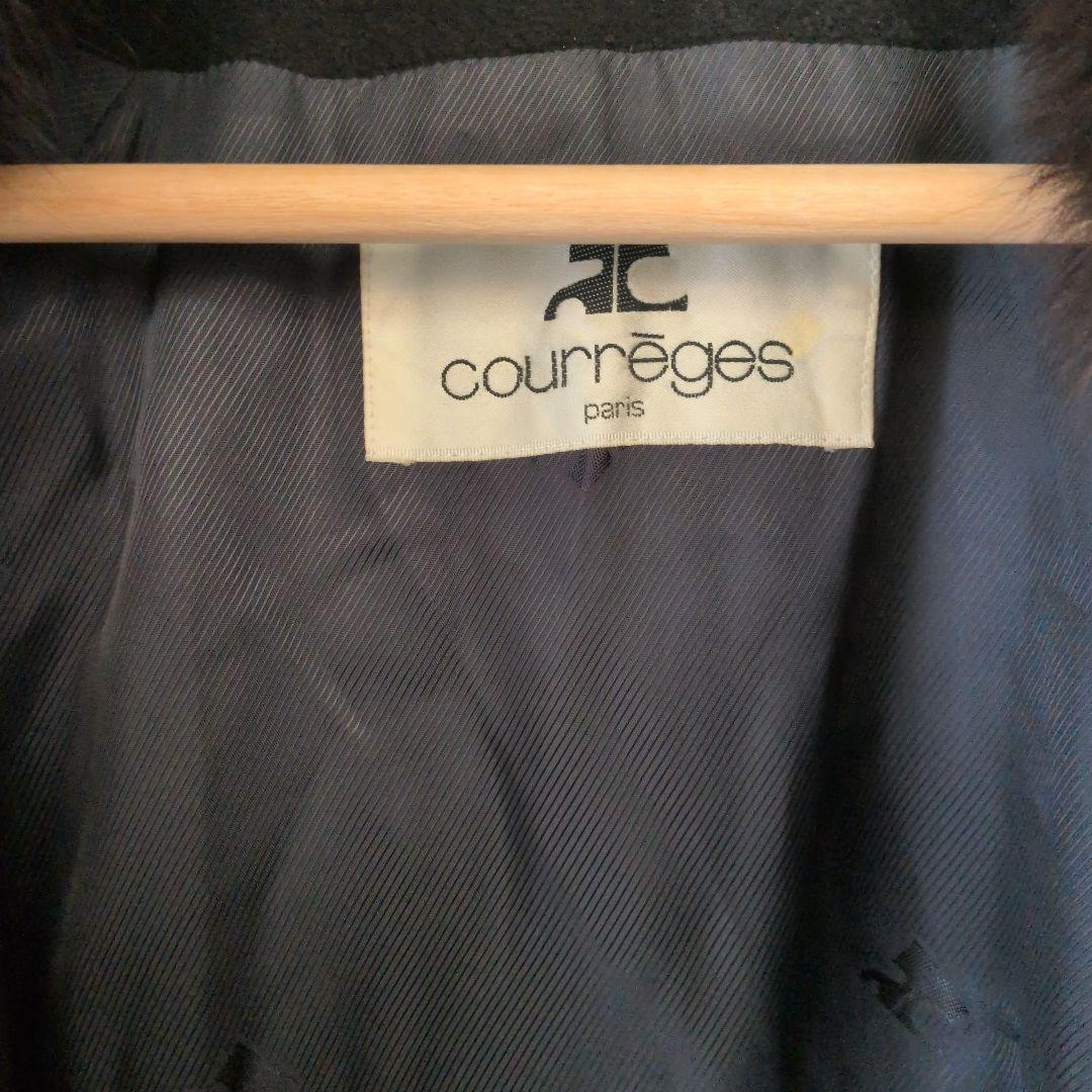 美品　クレージュ　カシミア　コート　ブルーフォックス　サイズ9AR