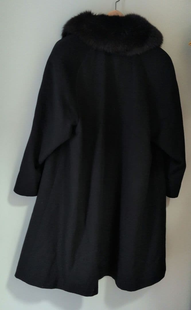 美品　クレージュ　カシミア　コート　ブルーフォックス　サイズ9AR