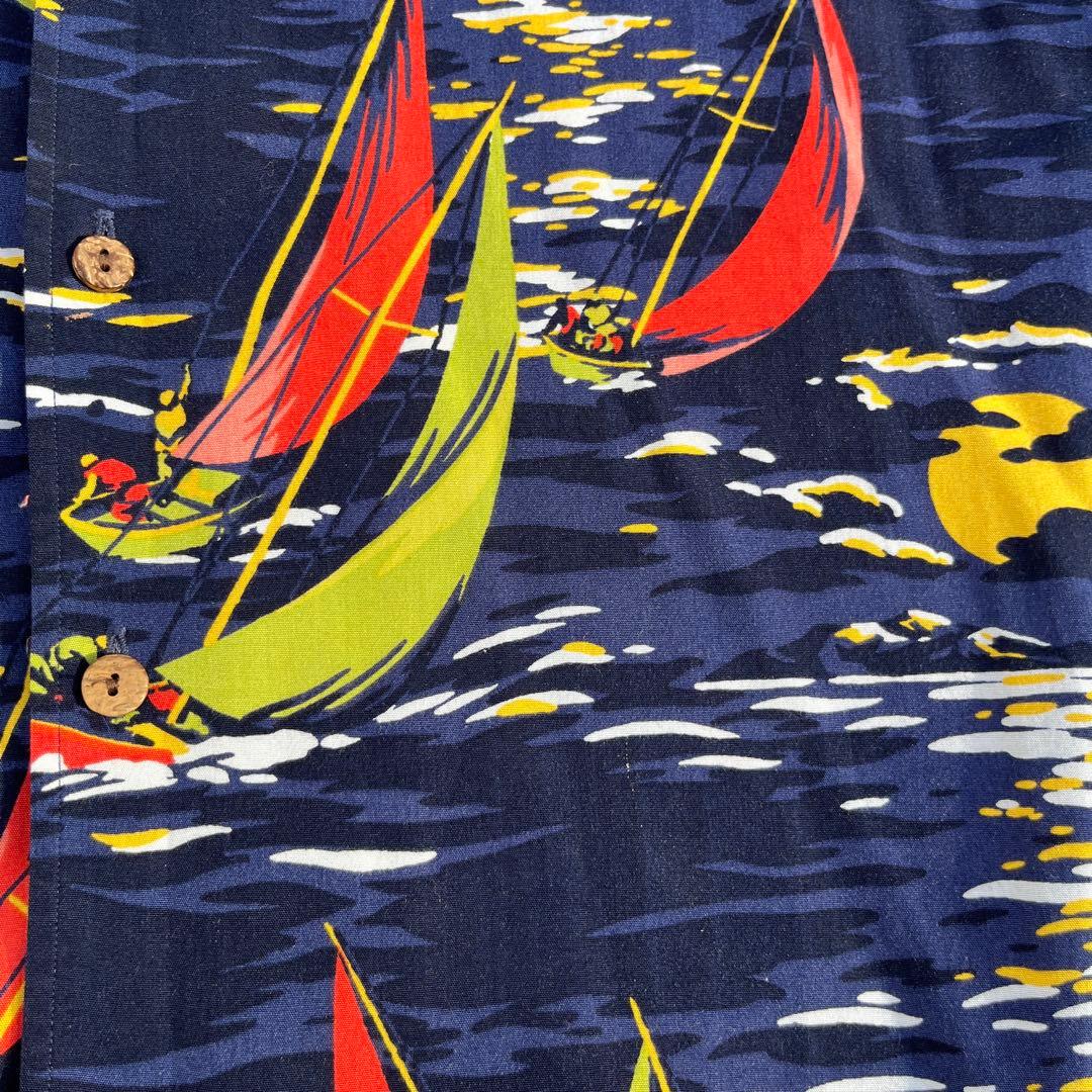 Lサイズ ポロ ラルフローレン ハワイアンシャツ アロハシャツ ヨット 90’s