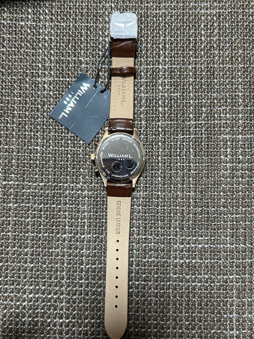 ウィリアムエル 腕時計 メンズ クロノグラフ シンプル 革 レザー ベルト