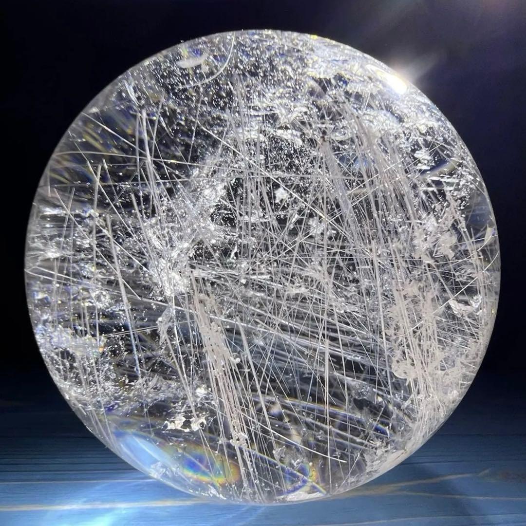 超激煌 美宝珠 極上別格品 ルチルインクォーツ 丸玉 天然石 プラチナ シルバー