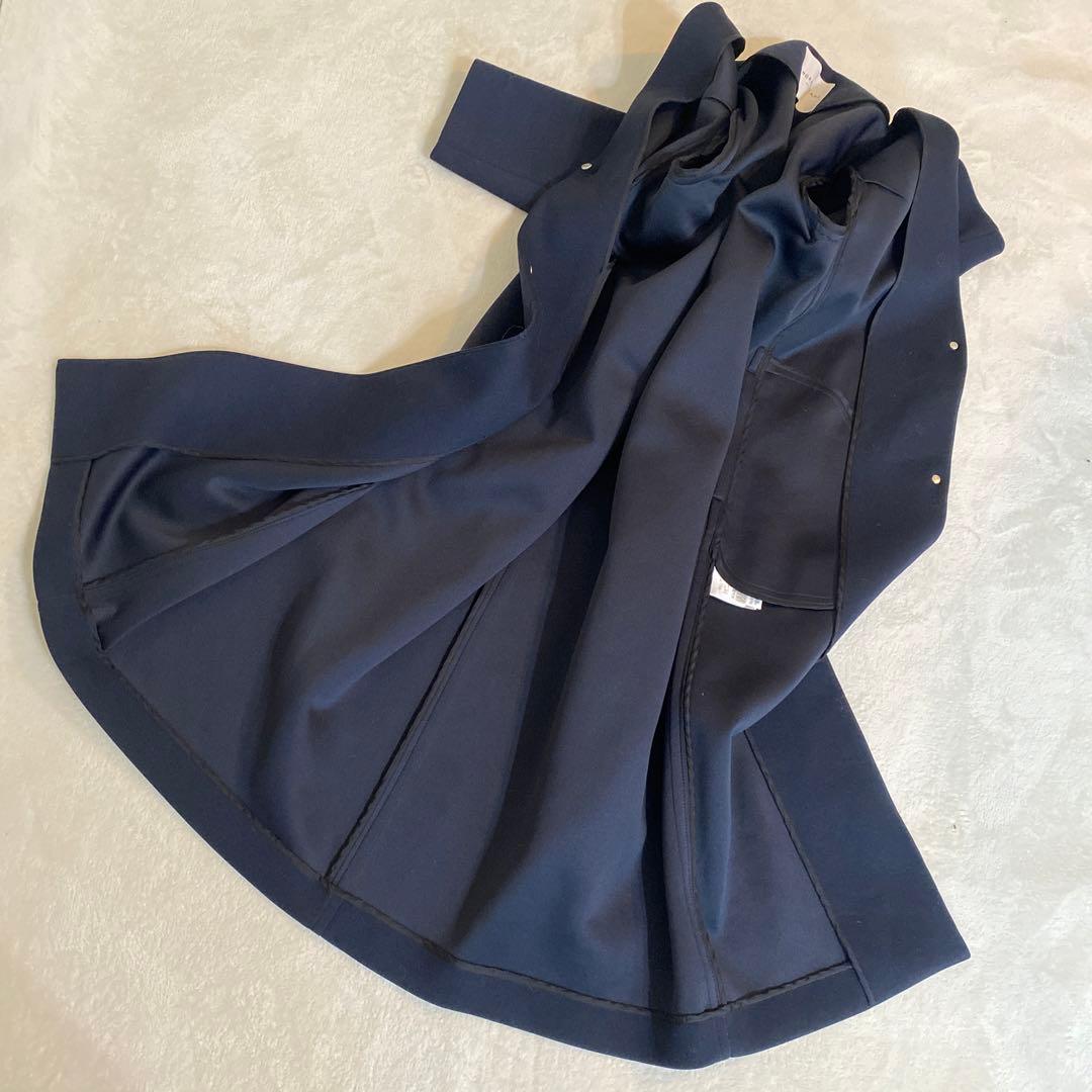 ま*け様 TOMORROWLAND ネイビー　ノーカラー　ロングコート　卒園卒業