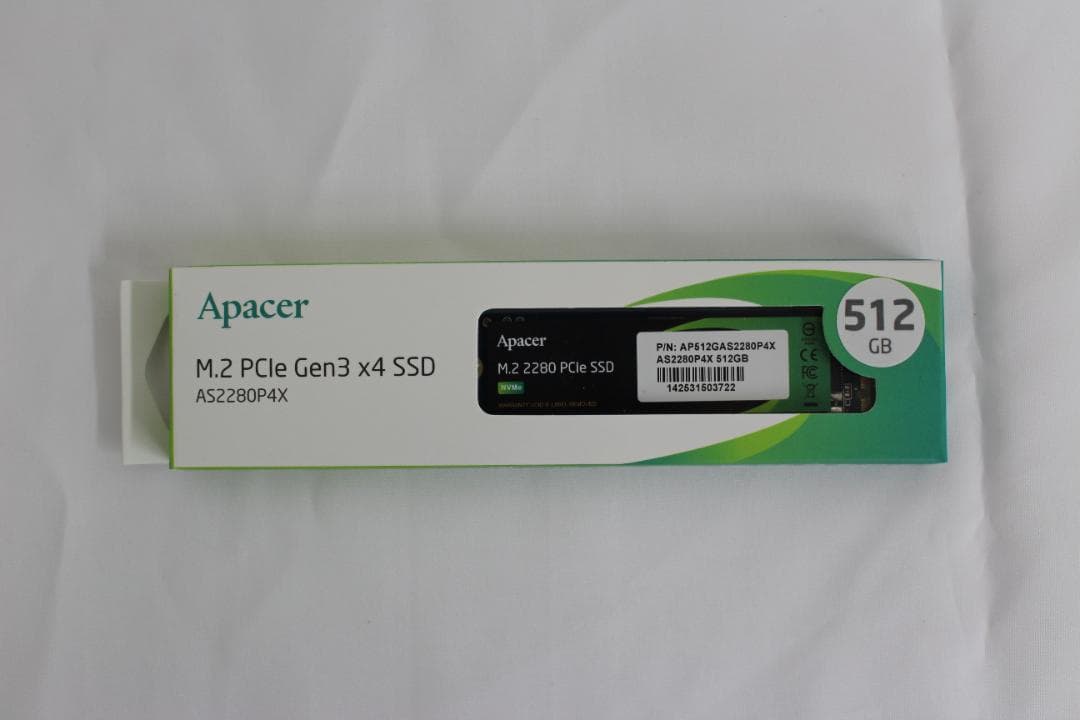 【新品】Apacer M.2 PCIe Gen3 x4 SSD 512GB ①