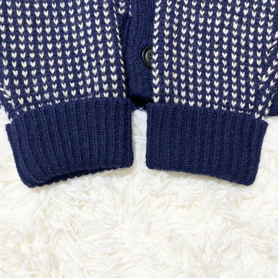 タグ付未使用 L.L.Bean バーズアイ ショールカラーウールカーディガン L