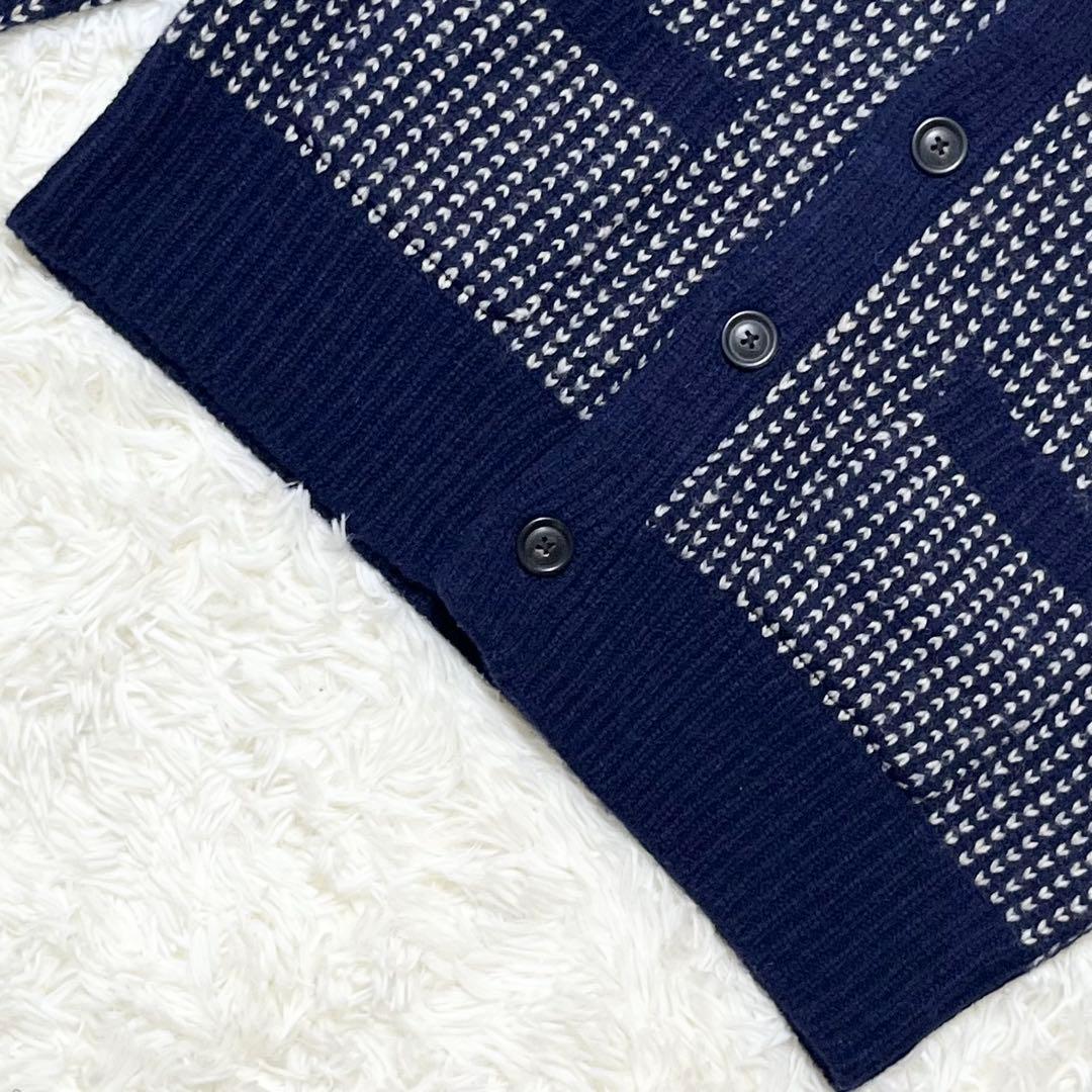 タグ付未使用 L.L.Bean バーズアイ ショールカラーウールカーディガン L