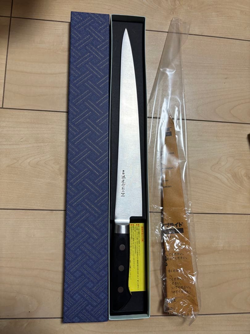 堺孝行別上　日本鋼 ツバ付 筋引 30cm 牛刀　青木刃物　新品