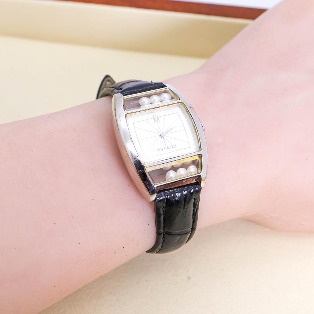稼働 MIKIMOTO 腕時計 パール レディース トノー型 レディース2870