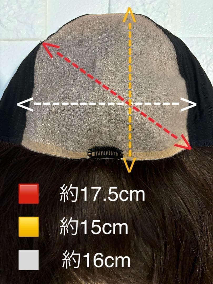 レミー　人毛100%　医療用　フルウイッグ　人工肌　自然　ロングストレート　茶色