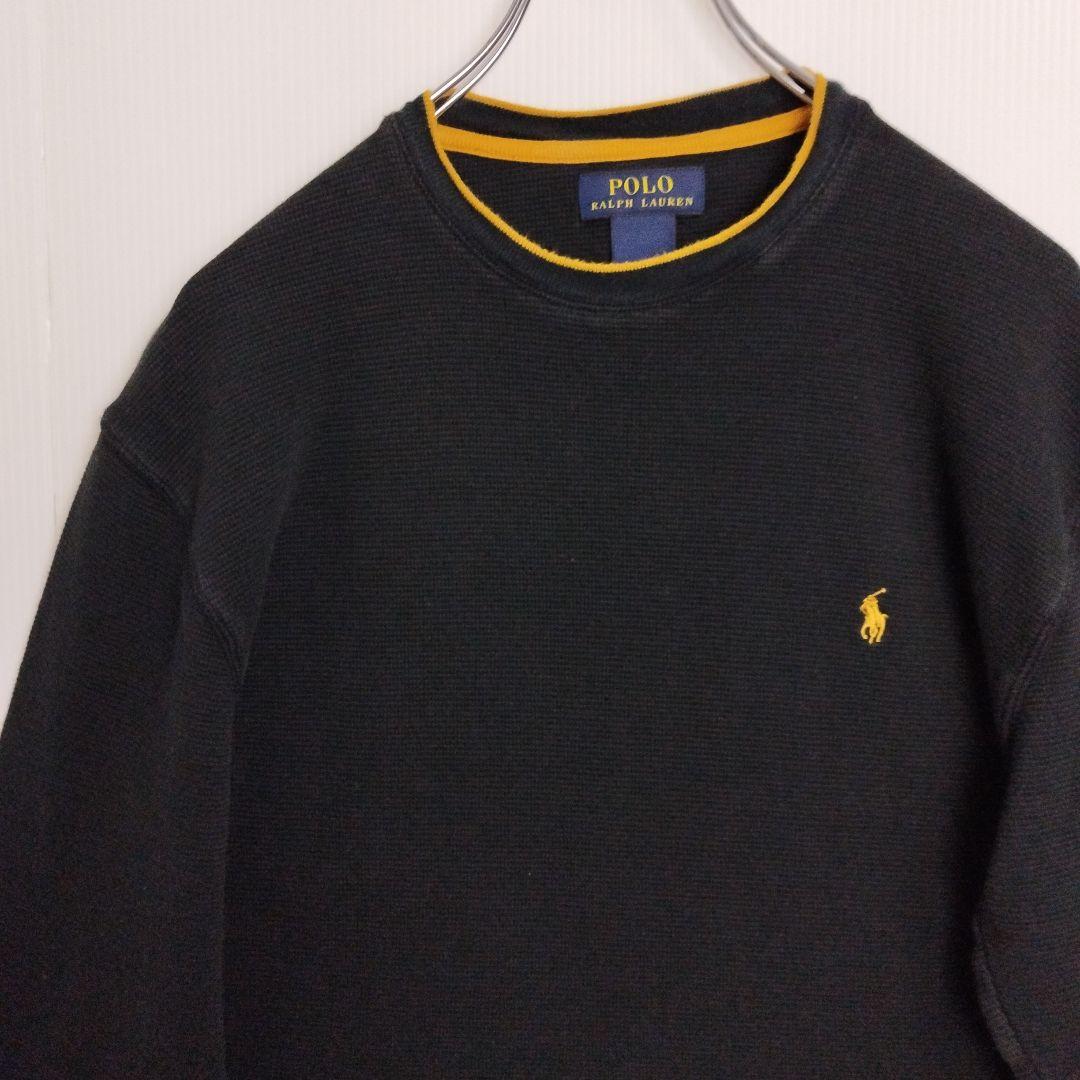 し*ち様 ラルフローレン 長袖シャツ サーマルシャツ ポニー ブラック メンズL