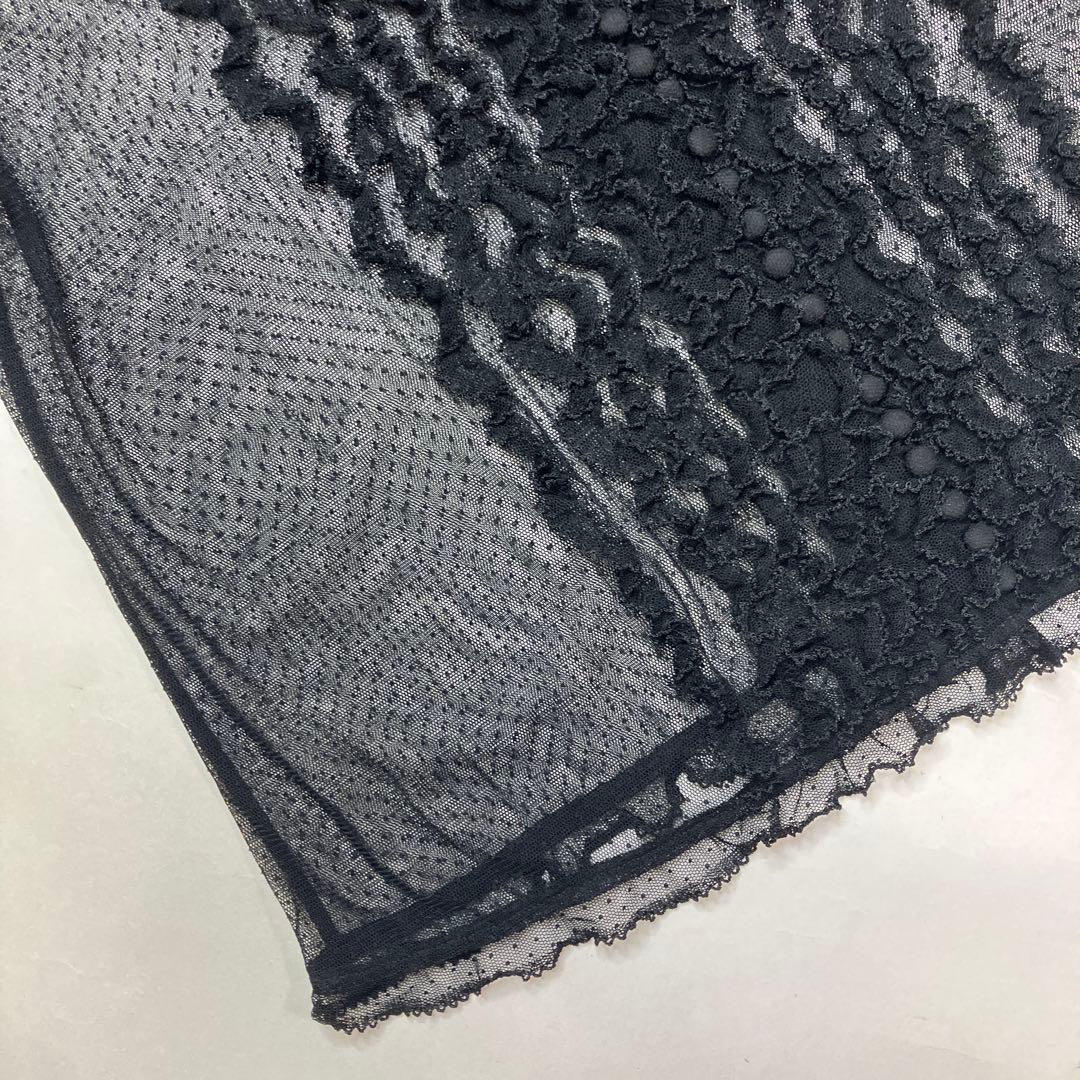 【試着のみ】ピンクハウス 黒 ドットチュールブラウス/2023年 春