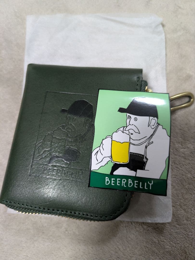 最終お値下です。ビアベリー　二つ折り財布　グリーン