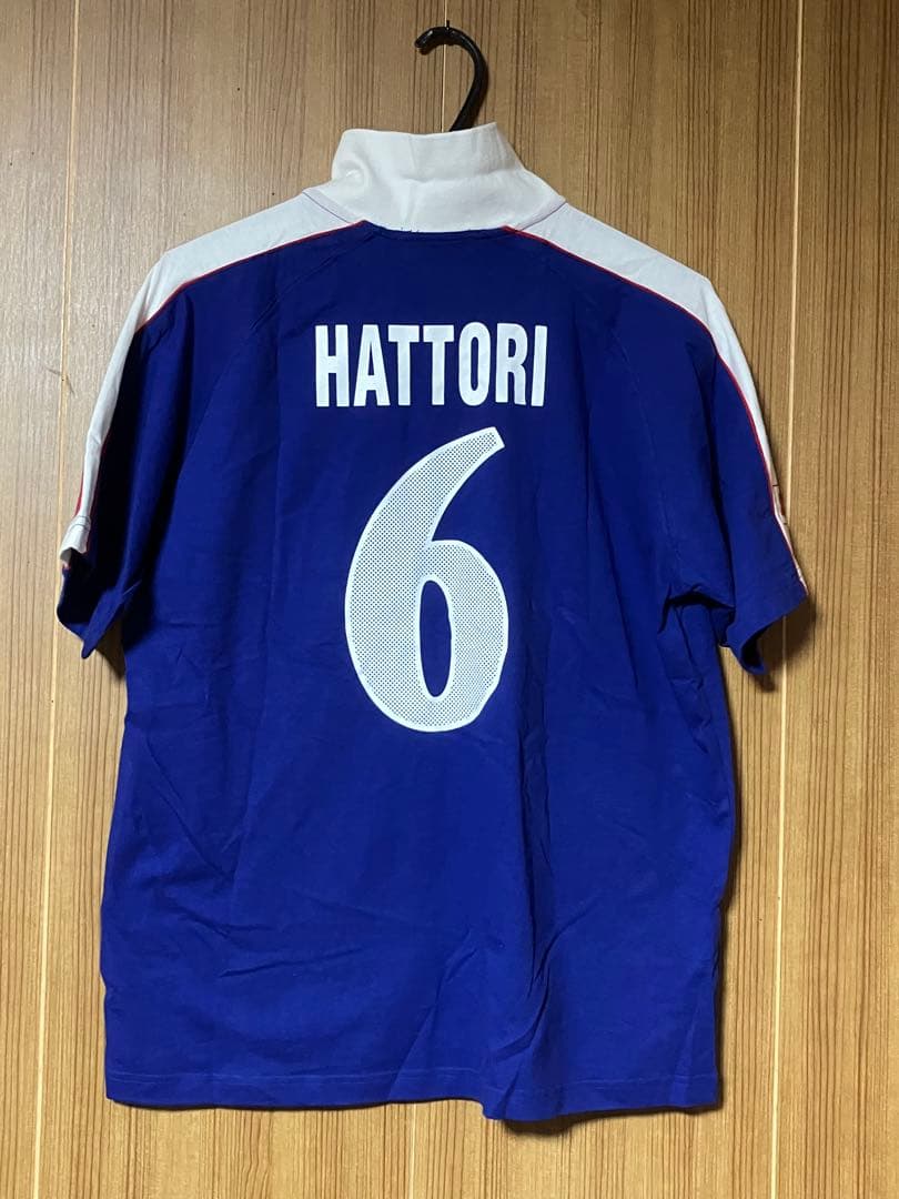 【超激レア美品】タグサイン付き日本代表6番　服部年宏　半袖 ユニフォーム