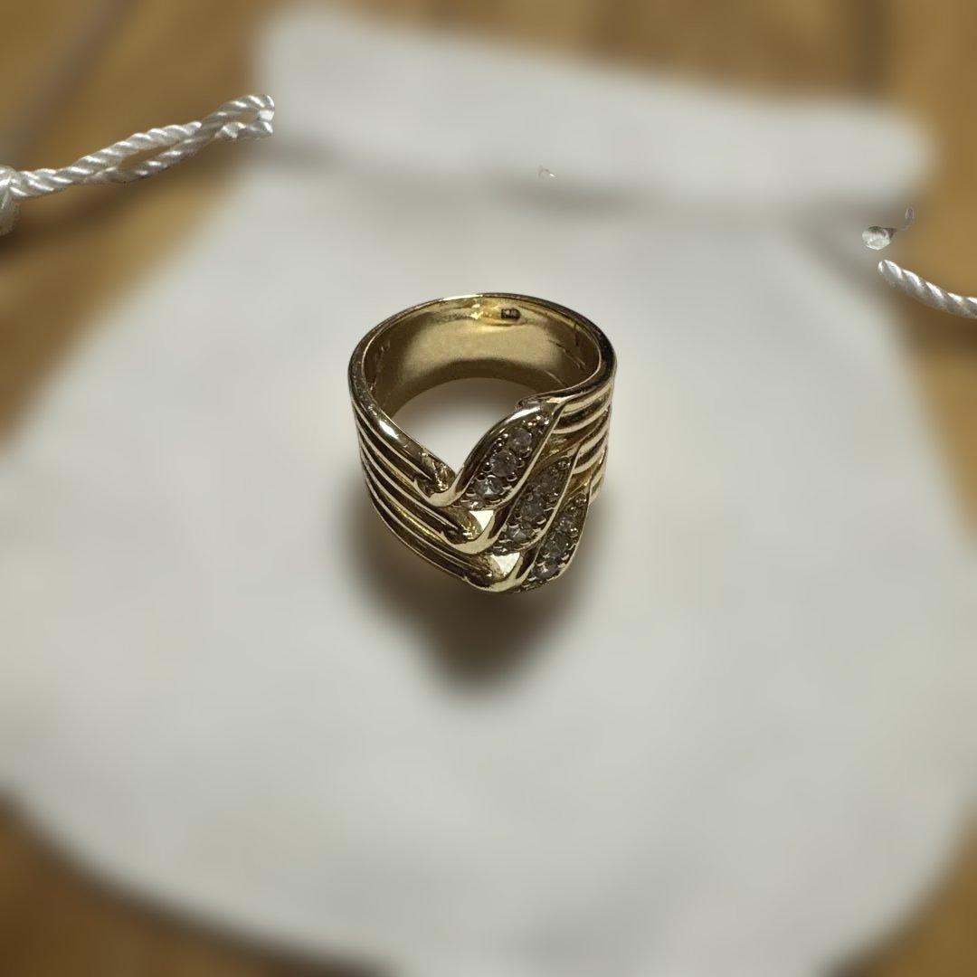 ゴールド ウェーブデザイン リング