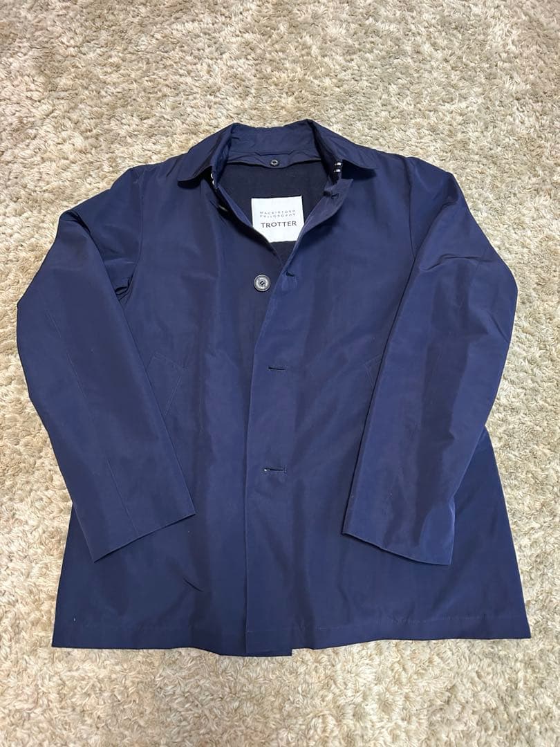 美品　マッキントッシュ　TROTTER ネイビー ステンカラーハーフ丈コート