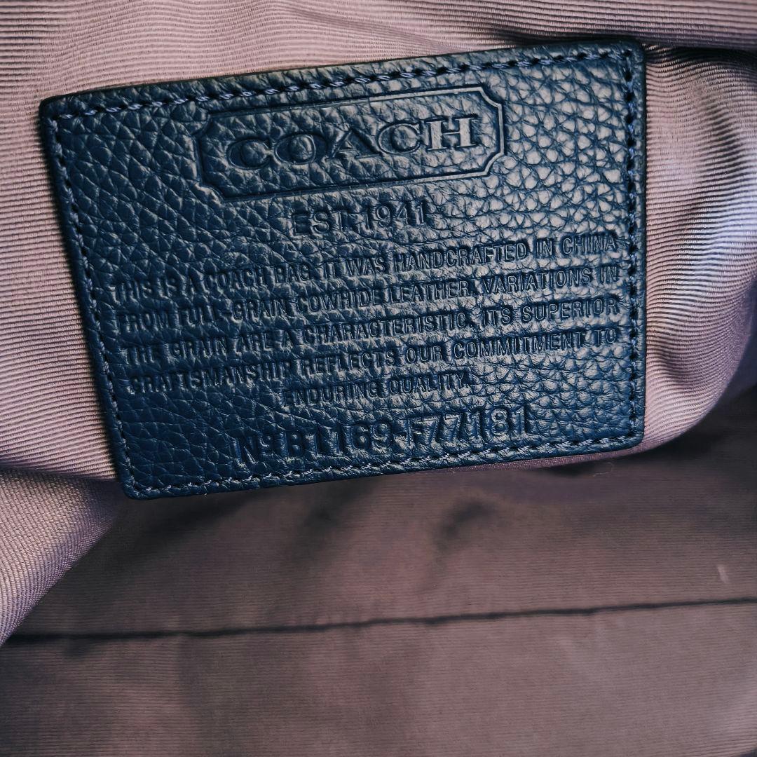 コーチ ドラフティング レザー トートバッグ ブルー