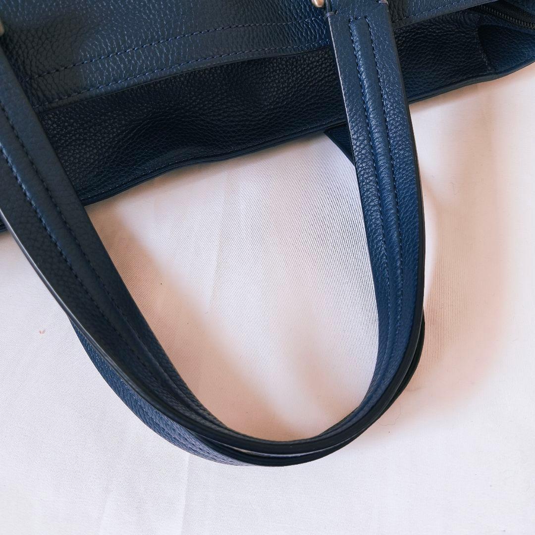 コーチ ドラフティング レザー トートバッグ ブルー