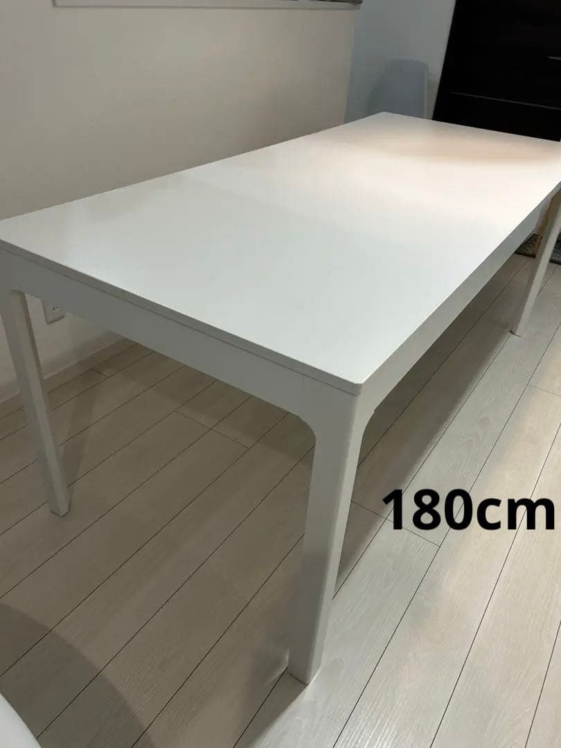 送料込み！IKEA ダイニングテーブル 伸長式 120/180x75 cm 白