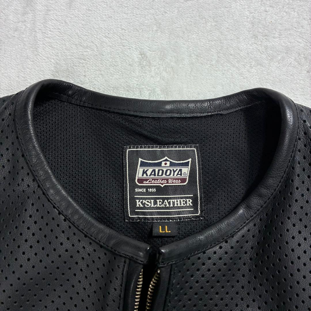 h*a様 極美品✨KADOYA K‘S LEATHER パンチングレザー ライダ