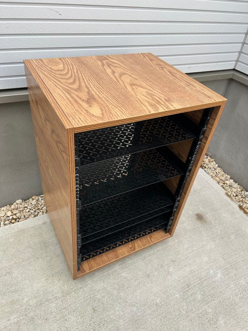 木目調 × スチール製 オーディオラック／AV機器ラック／ラック　キャスター付②