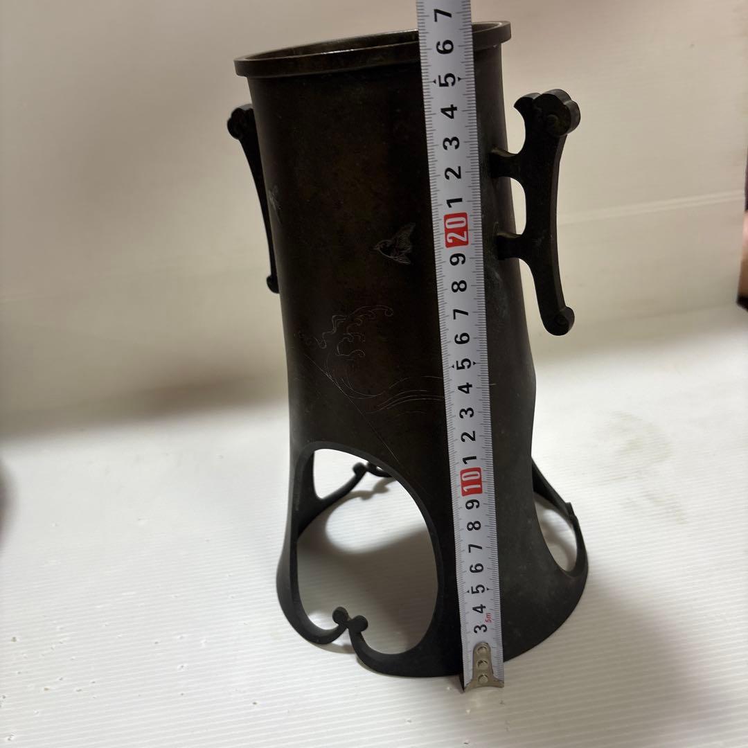 年代物 古董品 唐銅作物 金銀象嵌