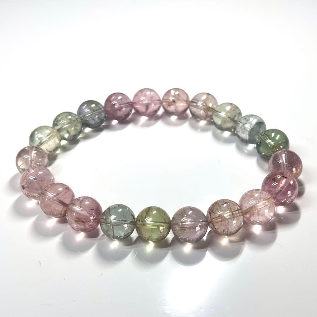高品質　マルチカラートルマリンブレスレット　透明感良き　7